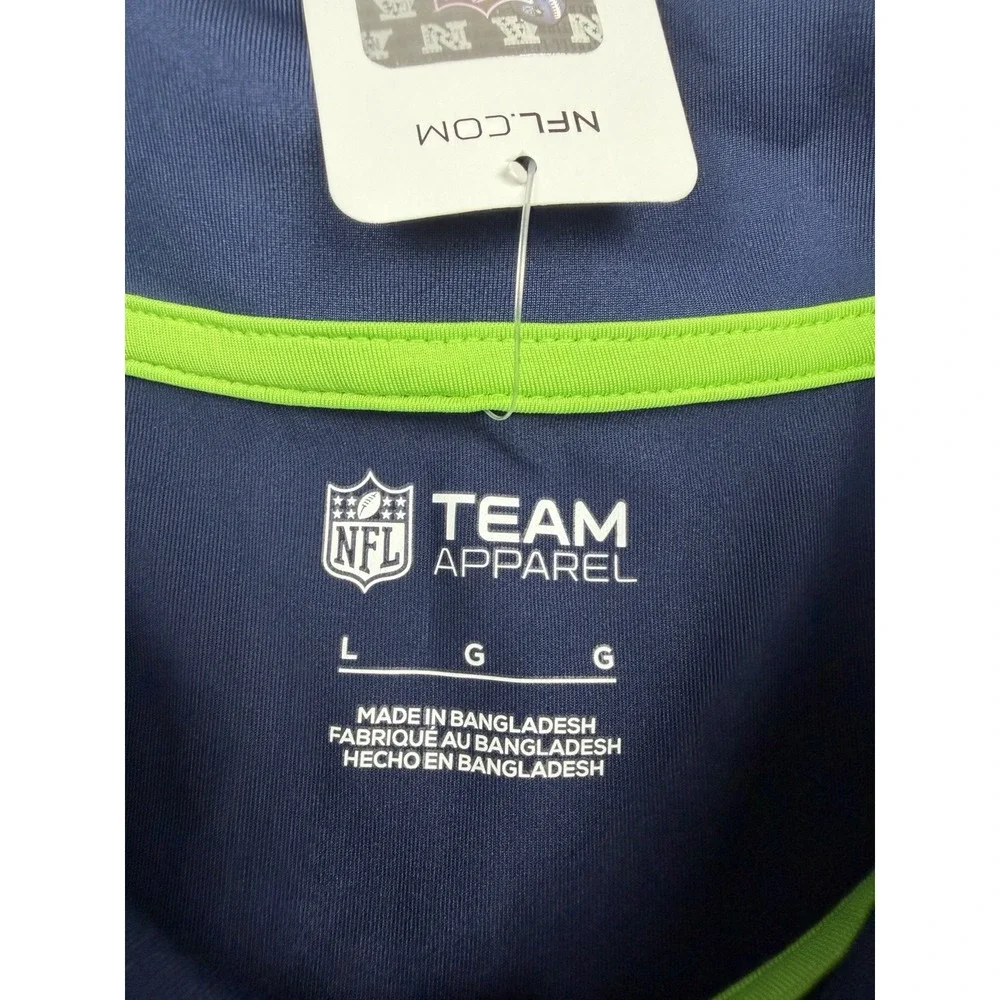 Seattle Seahawks Polo Shirt Men's Large Blue NFL Team Apparel Short Sleeve NEW